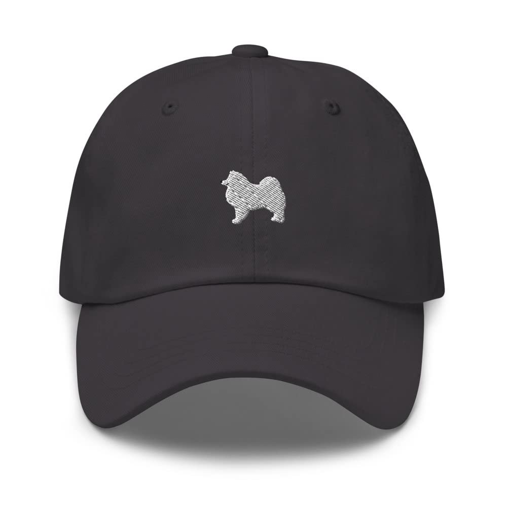 American Eskimo Dog hat, Embroidered Unisex Baseball hat, American Eskimo Dog mom dad hat, American Eskimo Gifts. Dark Grey