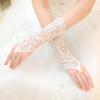 LeJulyeekay Women Floral Lace Gloves for Wedding Party Evening Fingerless Gloves (W1-ivory) view 2