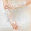 LeJulyeekay Women Floral Lace Gloves for Wedding Party Evening Fingerless Gloves (W1-ivory) view 3