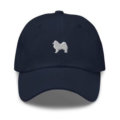 American Eskimo Dog hat, Embroidered Unisex Baseball hat, American Eskimo Dog mom dad hat, American Eskimo Gifts. Navy