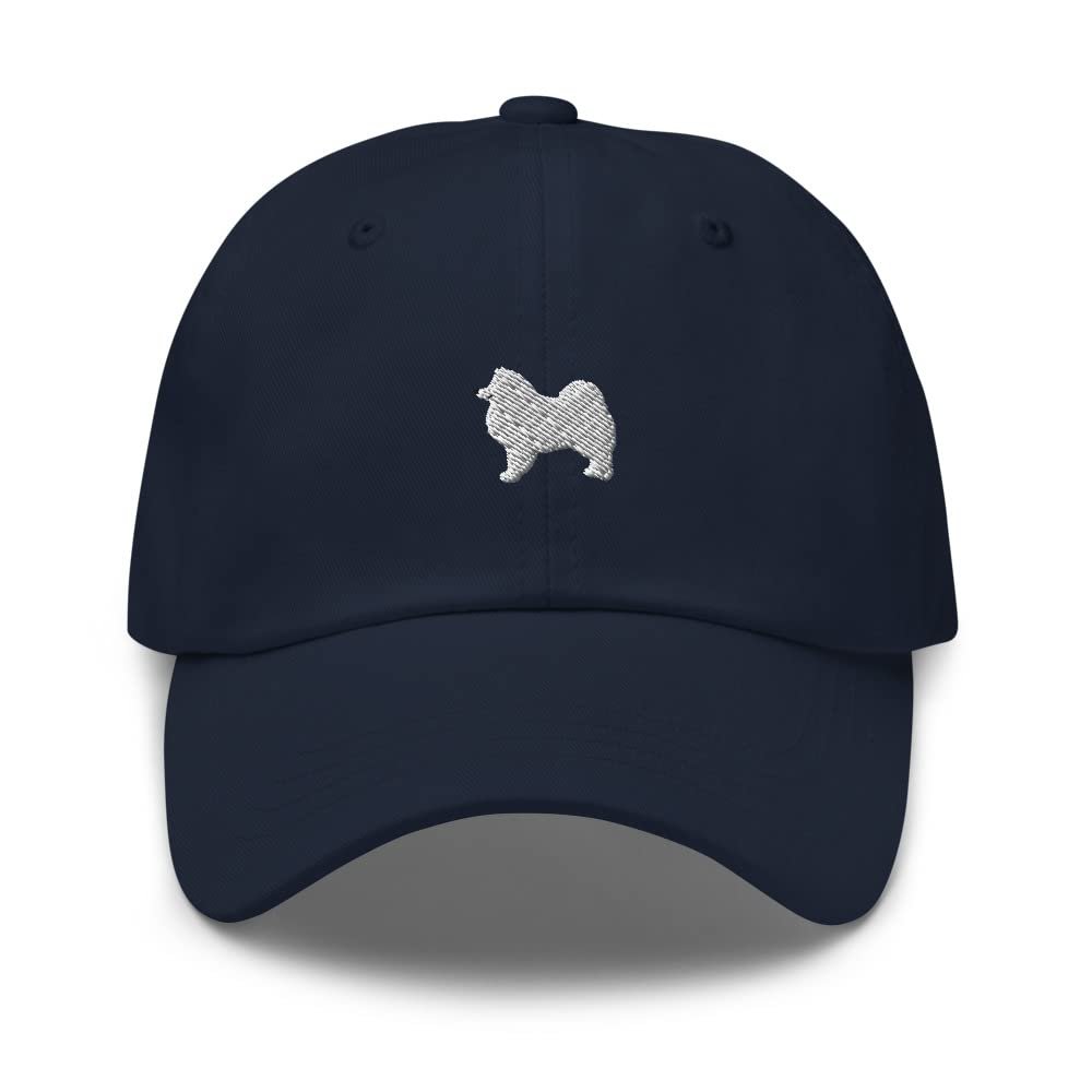 American Eskimo Dog hat, Embroidered Unisex Baseball hat, American Eskimo Dog mom dad hat, American Eskimo Gifts. Navy