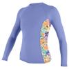 Women's Side Print Long Sleeve Rash Guard, Lily/Samiflor, Large view 1