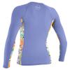 Women's Side Print Long Sleeve Rash Guard, Lily/Samiflor, Large view 2