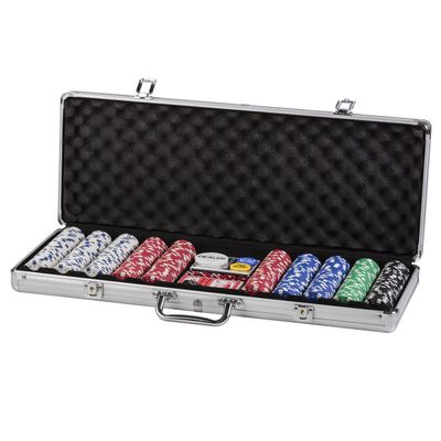 American Legend 500-Piece All-in-One Poker Set with Luggage-Style Aluminum Carrying Case with Two Keys