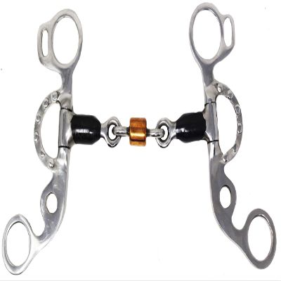 CHALLENGER 5" Short Shank Sweet Iron Dog Bone Snaffle w/Copper Roller Horse Bit 35667B
