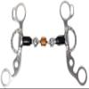 CHALLENGER 5" Short Shank Sweet Iron Dog Bone Snaffle w/Copper Roller Horse Bit 35667B view 1