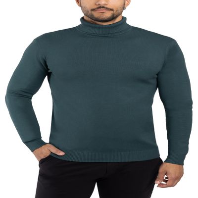 X RAY Mens Turtleneck, Soft Slim Fit Pullover Top, Basic Turtle Neck Sweater for Men, Teal, Small