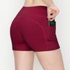 ALWAYS Women's 3" Yoga Shorts - Premium Soft Tummy Control Workout Stretch Solid Leggings Pants with Pockets Burgundy L view 3