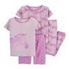 Carter's Girls' 4-Piece Snug Fit Cotton Pajamas (Purple with Zebras, 4) view 1