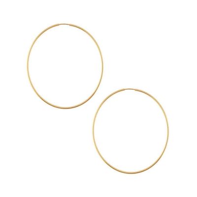 1 Pair Adabele Real 18K Yellow Gold Plated Sterling Silver Endless Infinity Round Circle Hoop Earrings 60mm Extra Large Thin Fine Women Jewelry SSE87-6