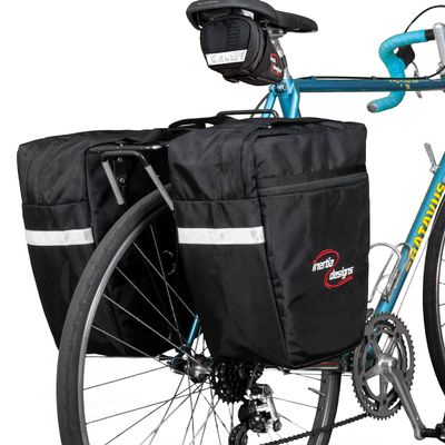 Inertia Designs Cross Town Economy Panniers with Featherlight Quick-Release Bracket Mounting - Cargo Wedge Combo