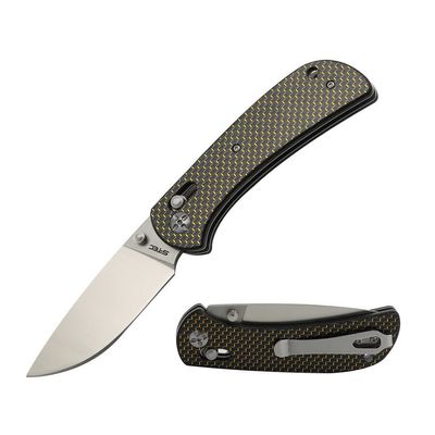 S-TEC Axel Lock EDC Folding Pocket Knife with Carbon Fiber Handle & D2 Steel Blade - Series 2 (TS022)