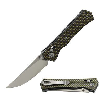 S-TEC Axel Lock EDC Folding Pocket Knife with Carbon Fiber Handle & D2 Steel Blade - Series 2 (TS024)