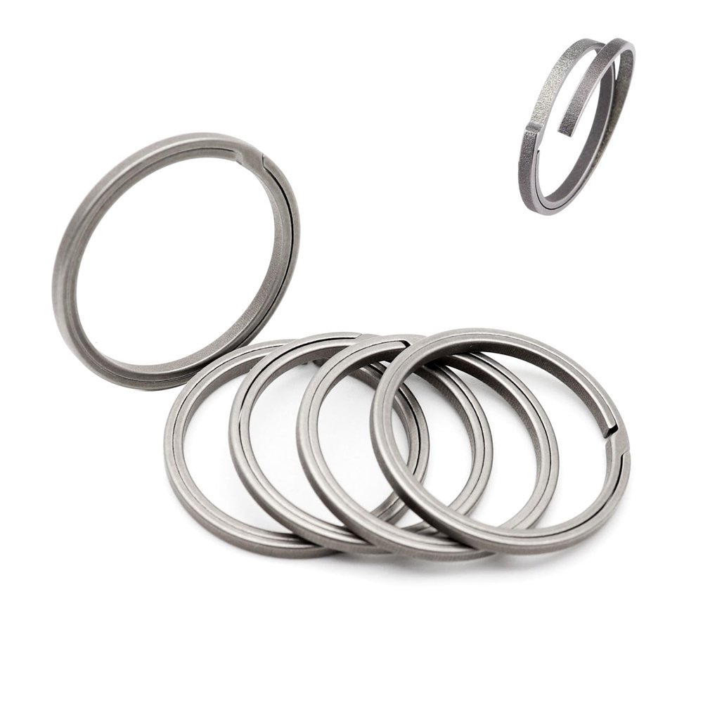 5PCS Titanium Key Rings Heavy Duty 0.98"/ 1.18" Side Pushing Keychain Rings Quick Release Easy Split Rings Bulk Keyrings for Car Key