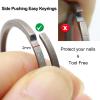 5PCS Titanium Key Rings Heavy Duty 0.98"/ 1.18" Side Pushing Keychain Rings Quick Release Easy Split Rings Bulk Keyrings for Car Key view 3