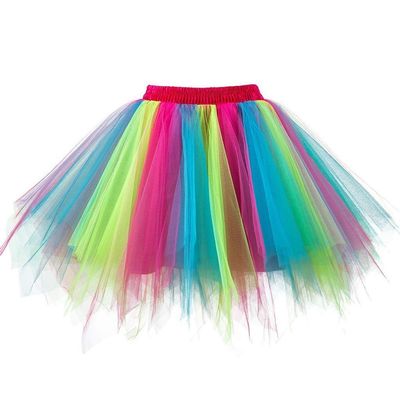 Tutu Skirt for Adult Women Classic Elastic Short Tulle Skirts 80's Dance Carnival Costume Game Birthday Party Costume
