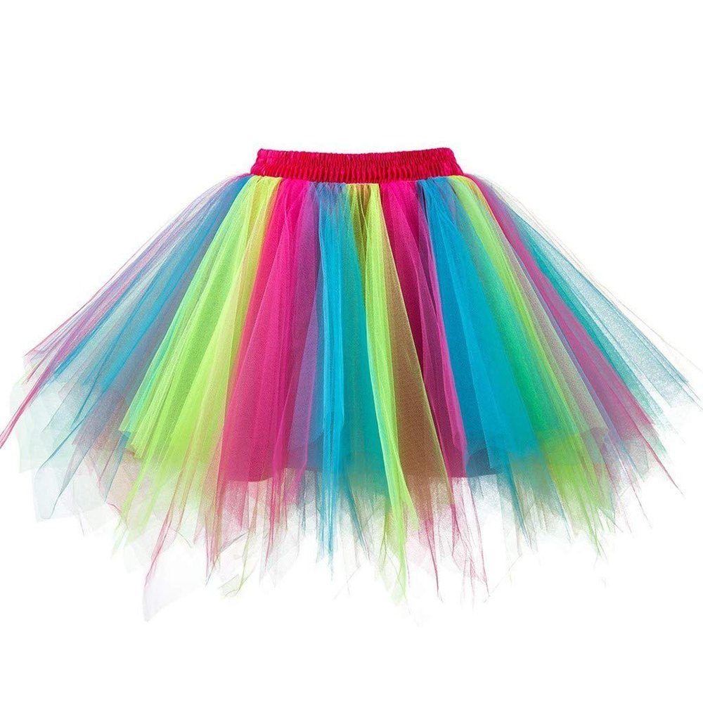 Tutu Skirt for Adult Women Classic Elastic Short Tulle Skirts 80's Dance Carnival Costume Game Birthday Party Costume