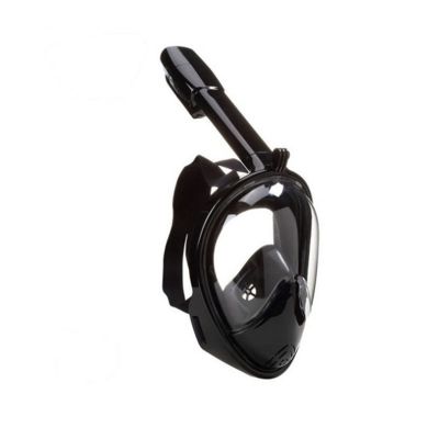 FRAHS Snorkeling mask, Full face Safety Breathing System, 180-degree Panoramic View, Waterproof and Anti-Fog, with Camera Stand (Color : Black, Size : Medium)