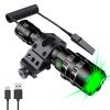WINDFIRE Green Light Tactical LED Flashlight 1200 High Lumens Hunting Hog Coyote Predator Weapon Lights Rechargeable Flashlights 5 Modes with Picatinny Rail Mount Pressure Switch view 1