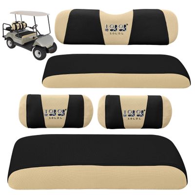 10L0L Golf Cart Front & Rear Seat Covers Full Set for G2 G8 G9 G11 G14 G16 G19 G20 G21 G22 & Club Car DS Pre-2000, Tomberlin Emerge E2, for EZGO Marathon, Fits 4 Passenger Seat Golf Cart