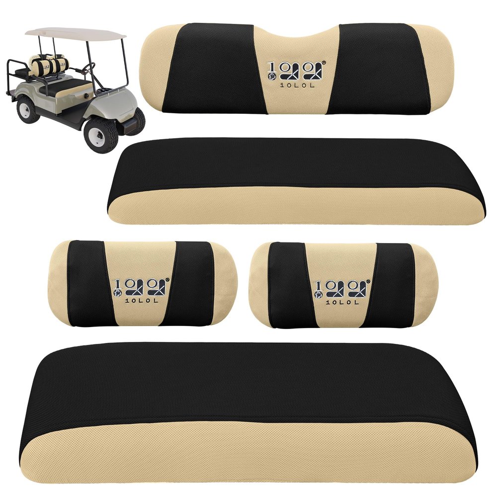 10L0L Golf Cart Front & Rear Seat Covers Full Set for G2 G8 G9 G11 G14 G16 G19 G20 G21 G22 & Club Car DS Pre-2000, Tomberlin Emerge E2, for EZGO Marathon, Fits 4 Passenger Seat Golf Cart