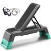 leikefitness Exercise Step Platform, Multifunctional Aerobic Deck with Cord and Adjustable Dumbbell & Weight Bench, Fitness Equipment for Workout Home Gym, GM5821 (Black) view 1