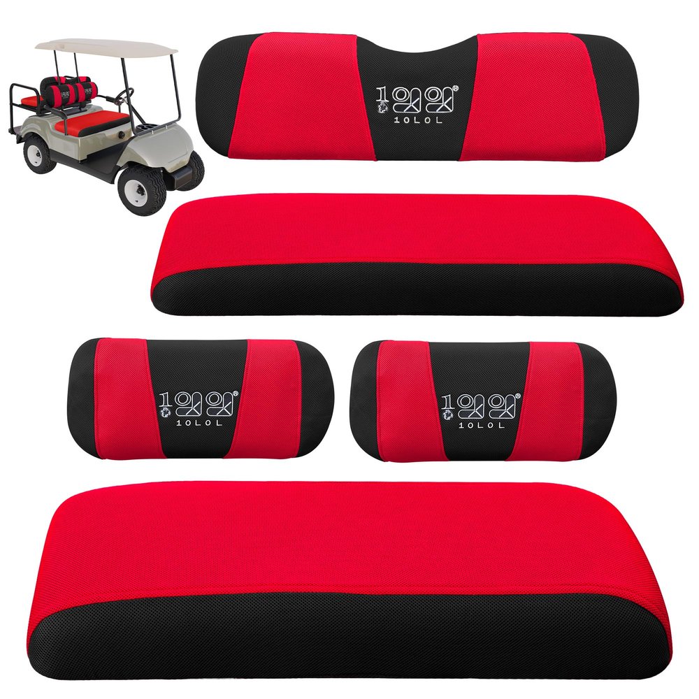 10L0L Golf Cart Front & Rear Seat Covers Full Set for Yamaha G2 G8 G9 G11 G14 G16 G19 G20 G21 G22 & Club Car DS Pre-2000, Tomberlin Emerge E2, for EZGO Marathon, Fits 4 Passenger Seat Golf Cart
