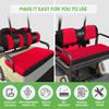 10L0L Golf Cart Front & Rear Seat Covers Full Set for Yamaha G2 G8 G9 G11 G14 G16 G19 G20 G21 G22 & Club Car DS Pre-2000, Tomberlin Emerge E2, for EZGO Marathon, Fits 4 Passenger Seat Golf Cart view 3