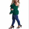 Lacozy Off The Shoulder Sweater Sweatshirt for Women Tops Pullover Sweaters Batwing Tunic Shirt Blackish Green L view 2