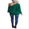 Lacozy Off The Shoulder Sweater Sweatshirt for Women Tops Pullover Sweaters Batwing Tunic Shirt Blackish Green L view 4