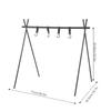 30.5x25.5x16.7in Outdoor Camping Cookware Hanging Rack Portable Foldable Triangular Storage Rack 8kg Bearing Weight with 4 Hooks for Hanging Kettles, Camping Pots, Bowls, Clothes Socks view 2