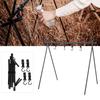 30.5x25.5x16.7in Outdoor Camping Cookware Hanging Rack Portable Foldable Triangular Storage Rack 8kg Bearing Weight with 4 Hooks for Hanging Kettles, Camping Pots, Bowls, Clothes Socks view 4