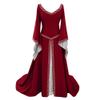 XUNRYAN Women's Irish Renaissance Costume Women Medieval Dress Queen Gown Retro Long Dresses Role Play Dress Up Costumes Red view 1