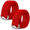 Seematn Web Football Belt 52 Inches Football Pants Belt D Ring Belts for Men Women Youth Boys Kids Girls(Red,2 Pcs) view 1