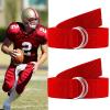 Seematn Web Football Belt 52 Inches Football Pants Belt D Ring Belts for Men Women Youth Boys Kids Girls(Red,2 Pcs) view 2