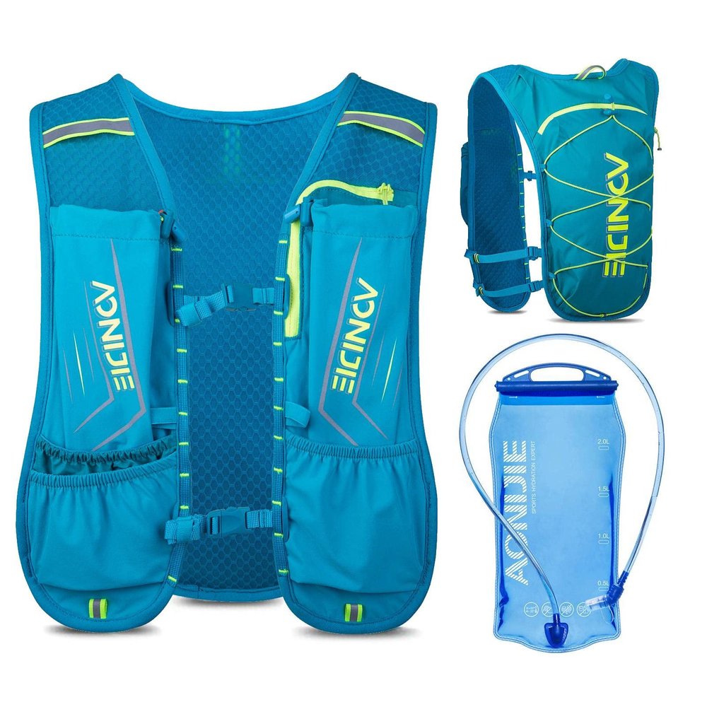 AONIJIE Waterproof and Breathable Running Hydration Vest with 1.5L Bladder, 4.23oz Lightweight Hydration Vest Backpack Fits 6.8" Phones, for Hiking Cycling Race Marathon