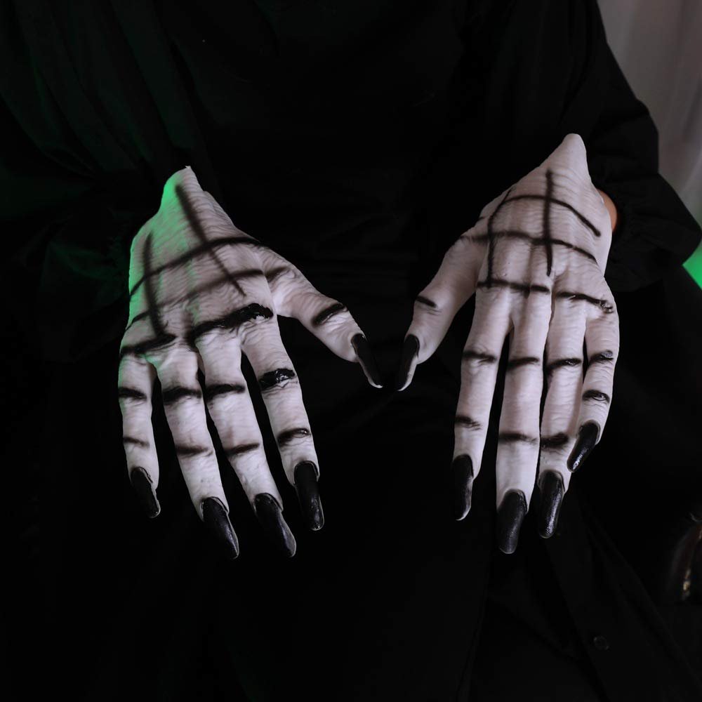 HAOZAIKEJI Halloween Costume Animal Paw Gloves Hairy Bear Wolf Gorilla Claws Role Play Themed Party Costume Gloves