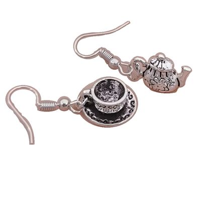1Pair Tea Cup Earrings Tea Pot Charm Vintage
