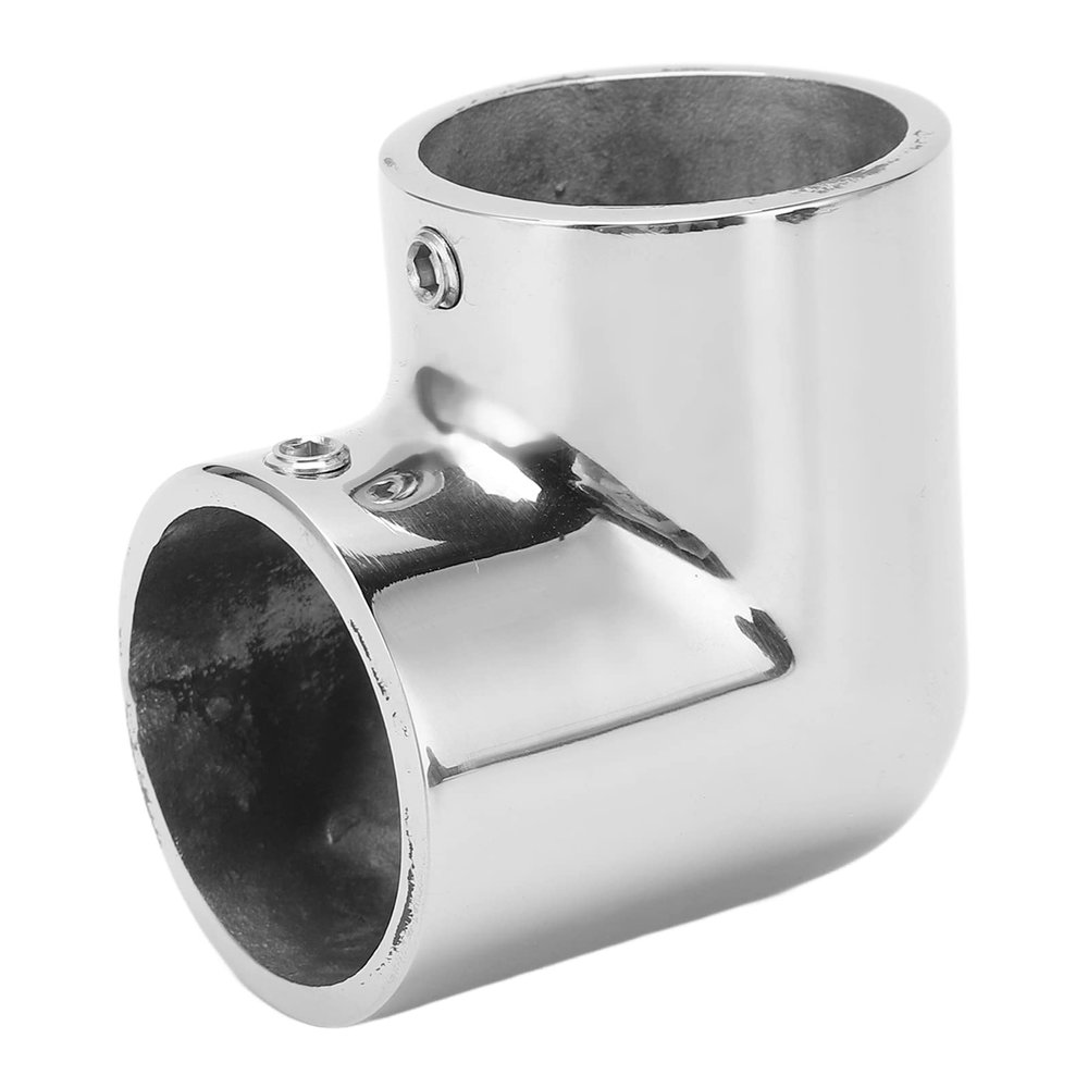 316 Stainless Steel Marine Handrail Fitting 90Elbow 32mm/1.26in - 2 Way Pipe Connector for Yacht, Boat, DIY Furniture, Guard Rail Accessories