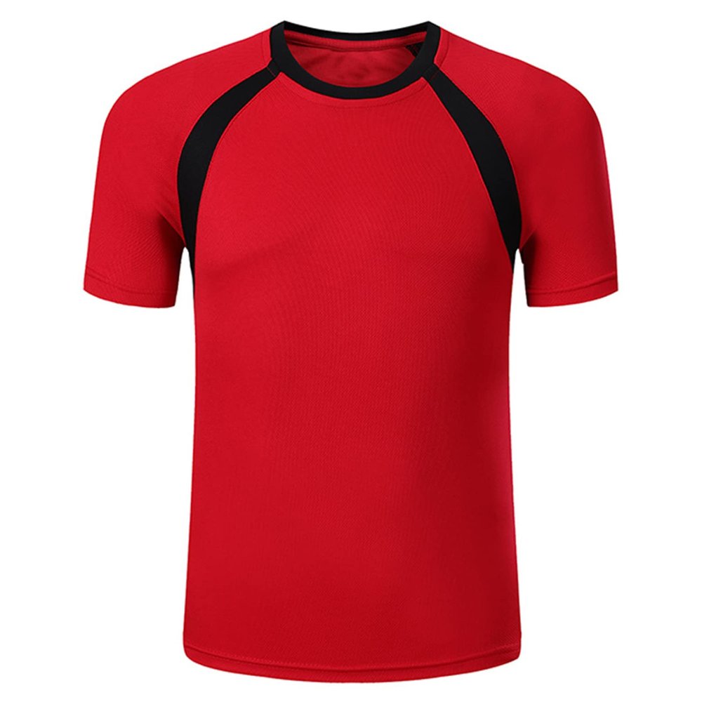 Yhong Kids Boys Football Soccer Jerseys Shirt Short Sleeve Workout Sport Tops Moisture Wicking Running Shirts Red C 3-4 Years