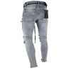 Maiyifu-GJ Mens Ripped Slim Tapered Leg Jeans Knee Holes Hip Hop Denim Pencil Pant Skinny Distressed Destroyed Stretch Jean (Light Blue 1,Small) view 3