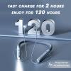 Xmenha Neckband Bluetooth Headphones Wireless Earbuds with Microphone Flashlight Around the Neck Waterproof Sport Headset Noise Cancelling Ear Buds 120H Playtime for Running Cycling view 2
