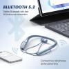 Xmenha Neckband Bluetooth Headphones Wireless Earbuds with Microphone Flashlight Around the Neck Waterproof Sport Headset Noise Cancelling Ear Buds 120H Playtime for Running Cycling view 4