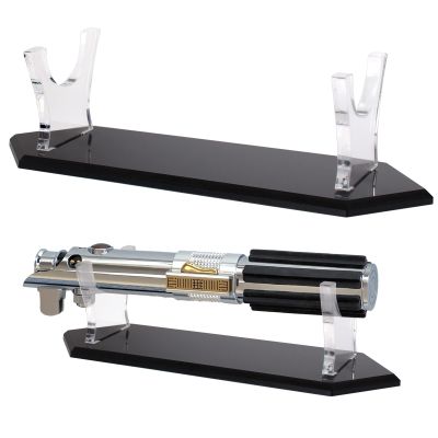 WANLIAN Lightsaber Display Stand Acrylic Desktop Lightsaber Display Case Lightsaber Hilt Holder for Display Decorative Lightsaber (Black bottom)