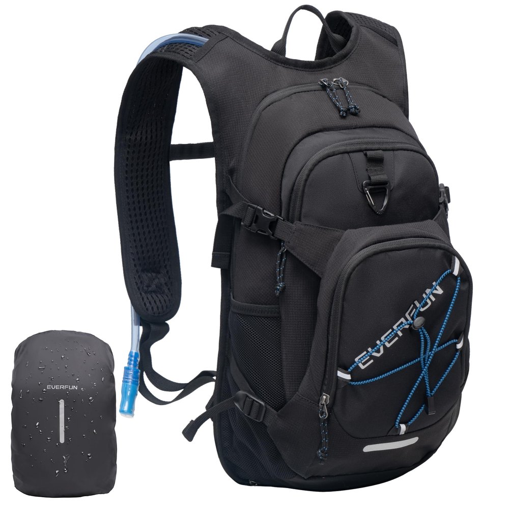 EVERFUN Insulated Hydration Water Backpack 18L with 2L Bladder Rain Cover, Hydro Pack Bag Daypack with Storage for Women Men Hiking, Cycling, Skiing, Running, Festivals