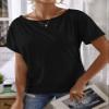Women's Summer Short Sleeve T-Shirt Batwing Sleeve Solid Tee view 4
