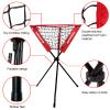 BaseGoal Baseball Caddy,Ball Caddy,Baseball Basket with Batting Tee and Topper Replacement for Baseball Softball Batting Pitching Practice Training,Portable and Foldable (Red) view 2