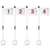 XCELLENT Mini Golf Putting Green Flag and Hole Cup for Yard Practice Set, Golf Pin Flag Hole Cup Set, Portable 2-Section Fiberglass Golf Flag Sticks, Gifts Idea,4 Pack (4Pack White #1,2,3,4) view 1