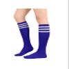 Blue Knee High Socks - Long Thin Athletic Socks for Women with Three White Stripes view 1