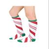 Century Star Christmas Socks for Women - Long Thin with White Red Striped Knee High Sports Socks Tall Stockings view 1